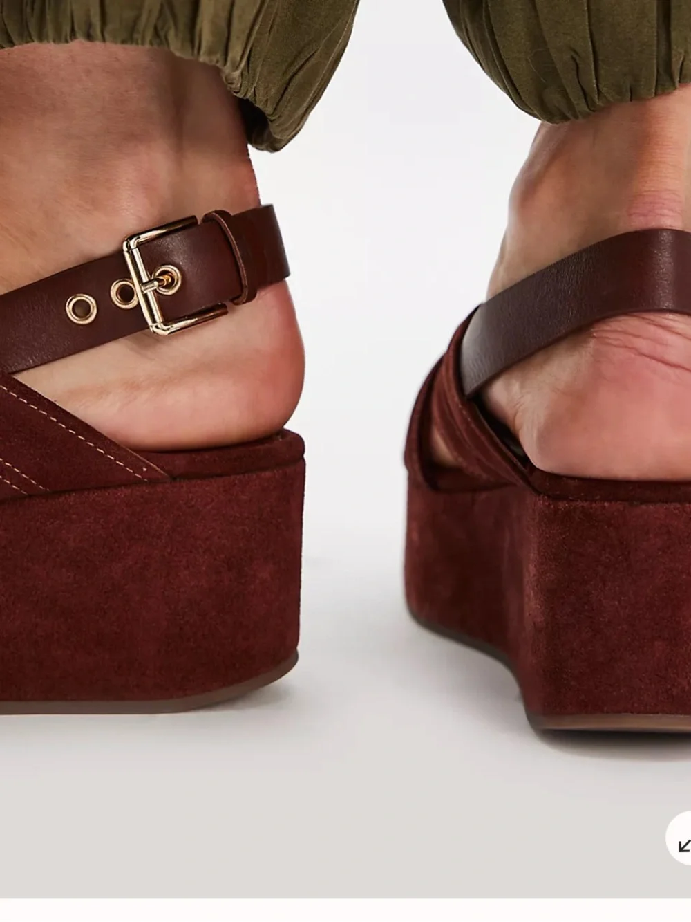 NWT & Box Free People Platform Suede Sandals in Cathay Spice for Women